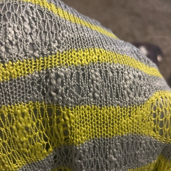 Vertigo loose Knit Maxi Dress Swimsuit Coverall Yellow Gray Size M - Picture 9 of 10